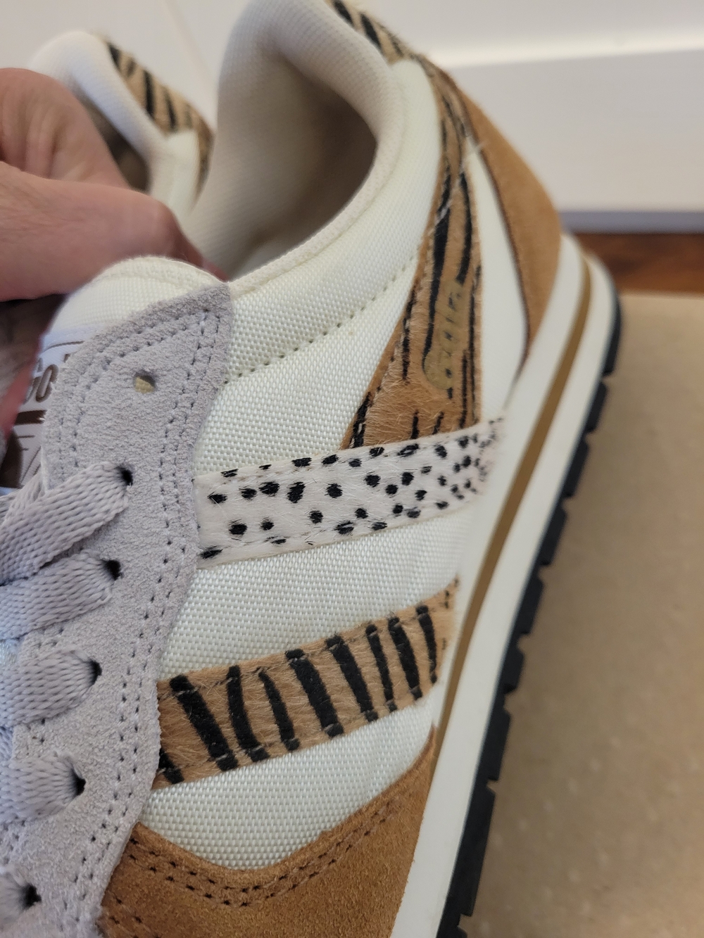Gola Women’s Cream & Tan Sneakers with Animal-Print Accents - Picture 8 of 13